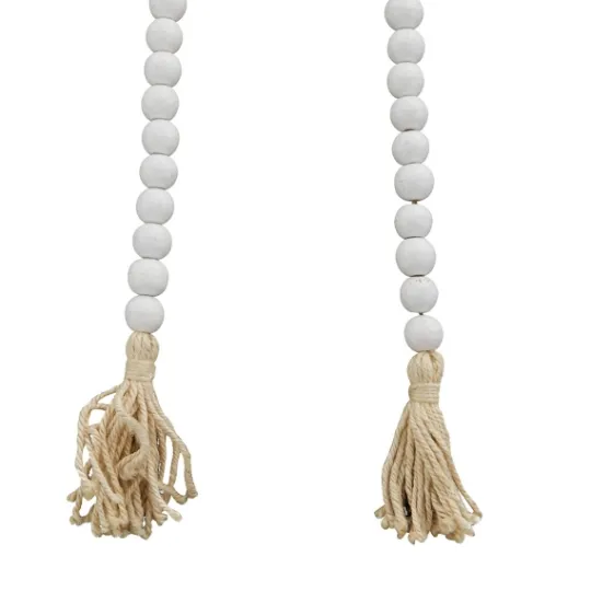 Kirkland's Home Wood Beaded Tassel Garland- Decorative Accents