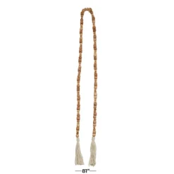 Kirkland's Home Wood Beads Cream Tassel Garland- Decorative Accents