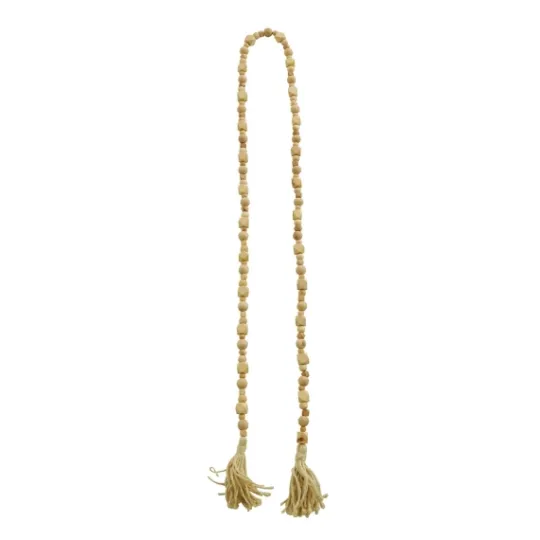 Kirkland's Home Wood Beads Cream Tassel Garland- Decorative Accents
