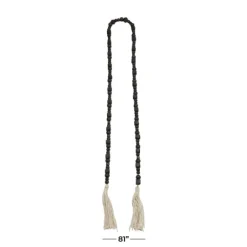 Kirkland's Home Wood Beads Cream Tassel Garland- Decorative Accents