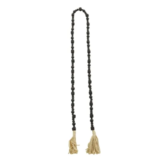 Kirkland's Home Wood Beads Cream Tassel Garland- Decorative Accents