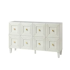 Kirkland's Home Wood Block Patterned 4-Door Sideboard- Cabinets & Sideboards