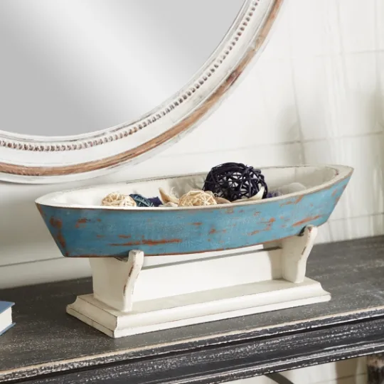 Kirkland's Home Wood Boat Sculpture- Statues & Figurines