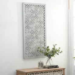 Kirkland's Home Wood Carved Diamonds Wall Plaque- Wall Plaques
