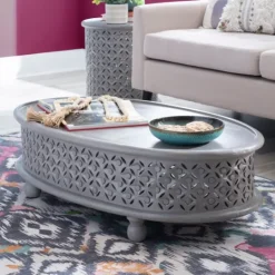 Kirkland's Home Wood Carved Medallion Coffee Table- Coffee Tables
