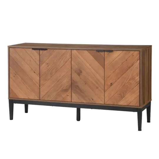 Kirkland's Home Wood Chevron 4-Door Sideboard- Cabinets & Sideboards