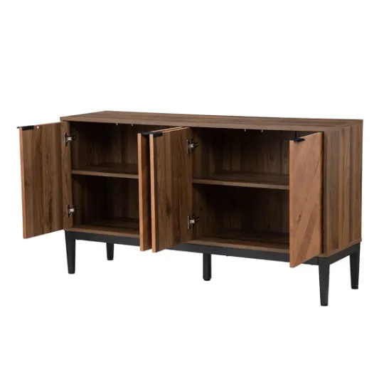 Kirkland's Home Wood Chevron 4-Door Sideboard- Cabinets & Sideboards