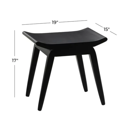 Kirkland's Home Wood Curved Seat Stool- Benches & Ottomans