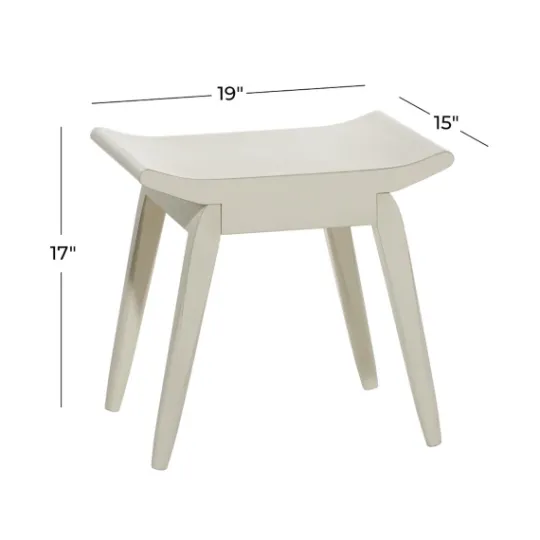 Kirkland's Home Wood Curved Seat Stool- Benches & Ottomans