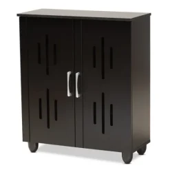 Kirkland's Home Wood Cut-Out Shoe Storage Cabinet- Entryway Furniture