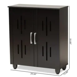 Kirkland's Home Wood Cut-Out Shoe Storage Cabinet- Entryway Furniture