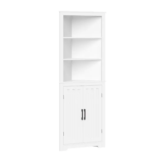 Kirkland's Home Wood 2-Door Corner Storage Cabinet- Bathroom Furniture