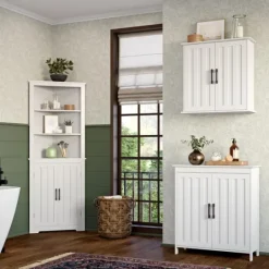 Kirkland's Home Wood 2-Door Corner Storage Cabinet- Bathroom Furniture