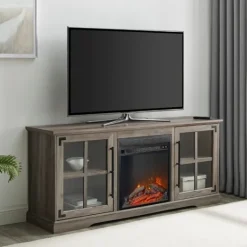 Kirkland's Home Wood 2-Door Led Fireplace Cabinet- Tv Stands & Media Consoles