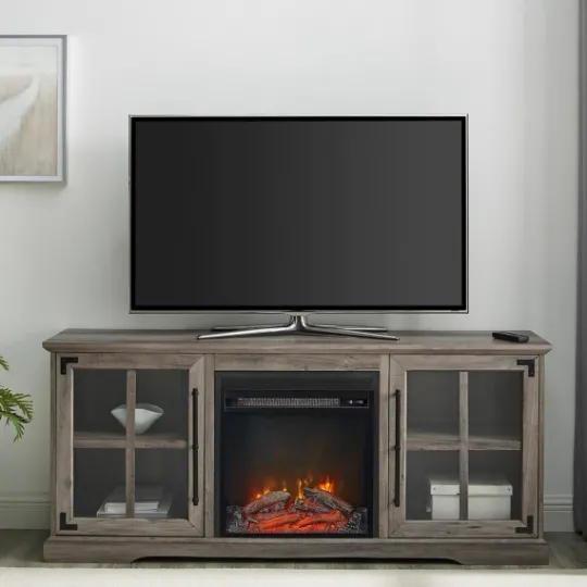 Kirkland's Home Wood 2-Door Led Fireplace Cabinet- Tv Stands & Media Consoles