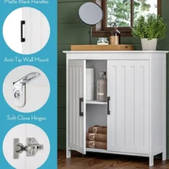 Kirkland's Home Wood 2-Door Storage Cabinet- Bathroom Furniture
