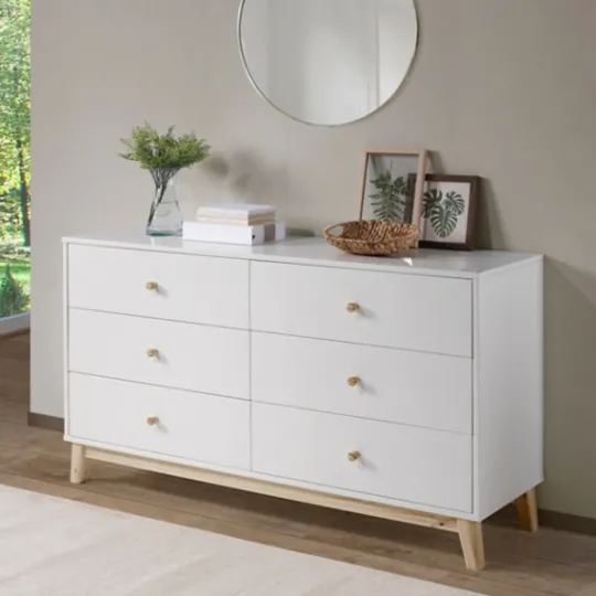 Kirkland's Home Wood 6-Drawer Footed Dresser- Dressers & Chests