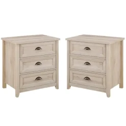 Kirkland's Home Wood 3-Drawer Nightstands, Set Of 2- Bathroom Furniture