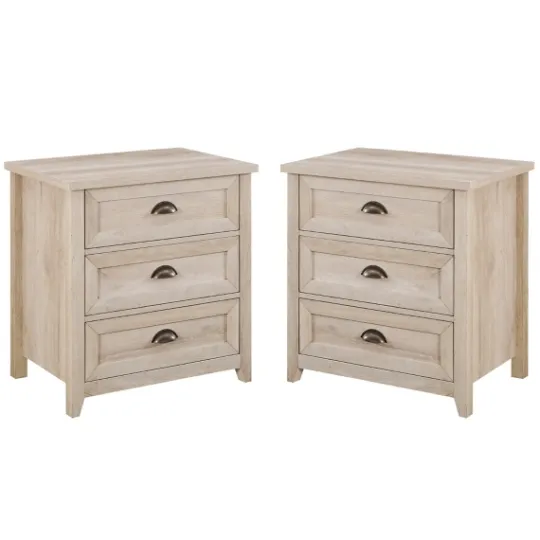 Kirkland's Home Wood 3-Drawer Nightstands, Set Of 2- Bathroom Furniture