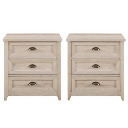 Kirkland's Home Wood 3-Drawer Nightstands, Set Of 2- Bathroom Furniture
