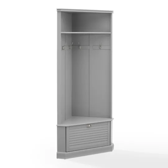 Kirkland's Home Wood Drop Door Corner Hall Tree- Entryway Furniture