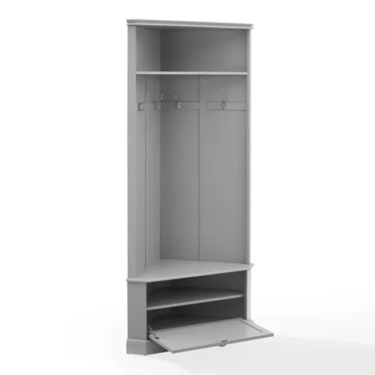 Kirkland's Home Wood Drop Door Corner Hall Tree- Entryway Furniture