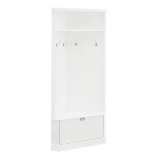 Kirkland's Home Wood Drop Door Corner Hall Tree- Entryway Furniture