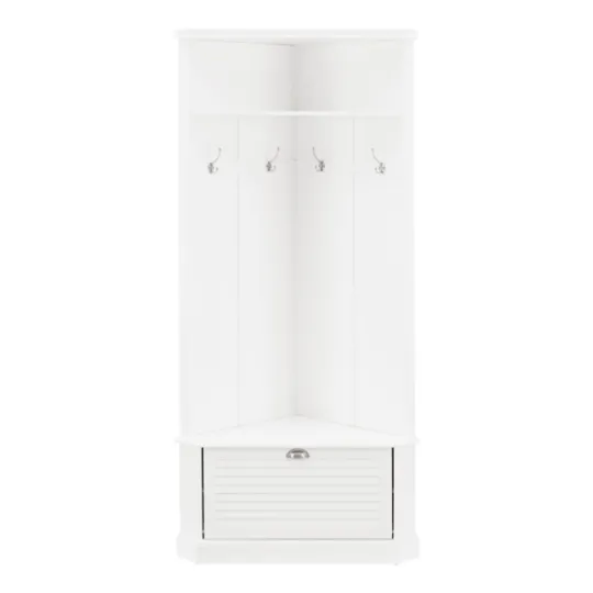 Kirkland's Home Wood Drop Door Corner Hall Tree- Entryway Furniture