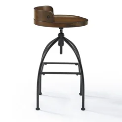 Kirkland's Home Wood Edgar Industrial Adjustable Stool- Bar Stools & Counter Height Stools