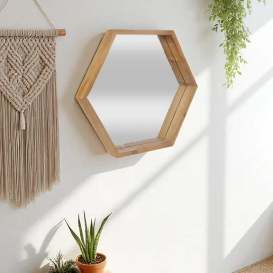 Kirkland's Home Wood Frame Hexagon Wall Mirror- Decorative Mirrors