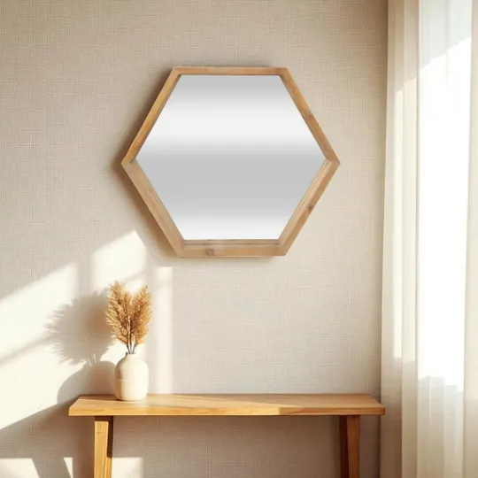 Kirkland's Home Wood Frame Hexagon Wall Mirror- Decorative Mirrors