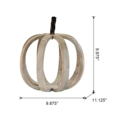 Kirkland's Home Wood Frame Metal Stem Pumpkin Statue- Statues & Figurines