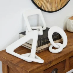 Kirkland's Home Wood Geometric Chain Sculptures, Set Of 3- Statues & Figurines