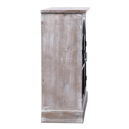 Kirkland's Home Wood Glass Arched Doors Cabinet- Cabinets & Sideboards