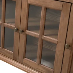 Kirkland's Home Wood Glass Door Sideboard Cabinet- Cabinets & Sideboards