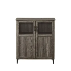 Kirkland's Home Wood Glass Windows Storage Cabinet- Cabinets & Sideboards