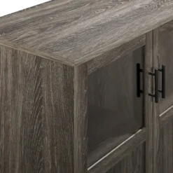 Kirkland's Home Wood Glass Windows Storage Cabinet- Cabinets & Sideboards