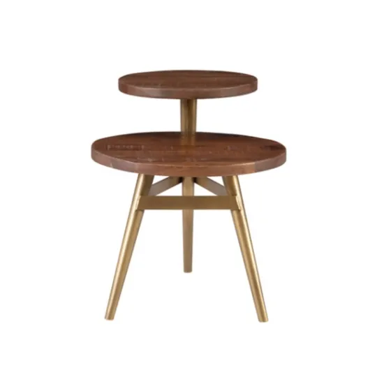 Kirkland's Home Wood Gold Accent Tiered Side Table- Accent & End Tables