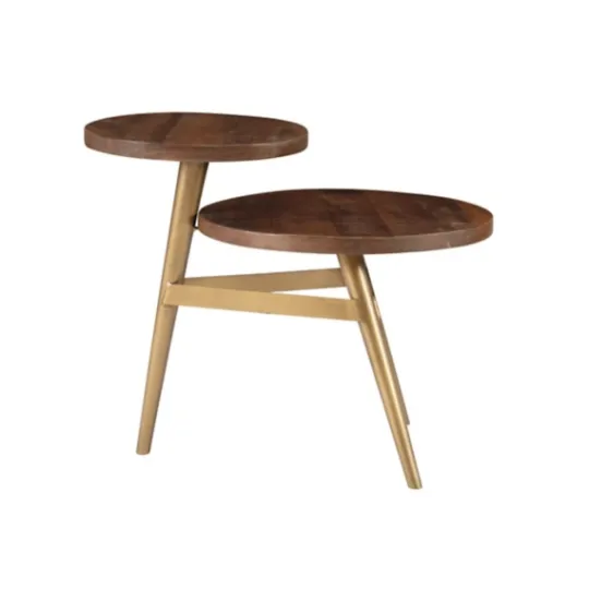 Kirkland's Home Wood Gold Accent Tiered Side Table- Accent & End Tables