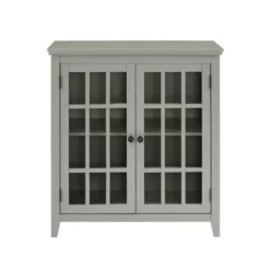 Kirkland's Home Wood Grid 2-Door Accent Cabinet- Cabinets & Sideboards