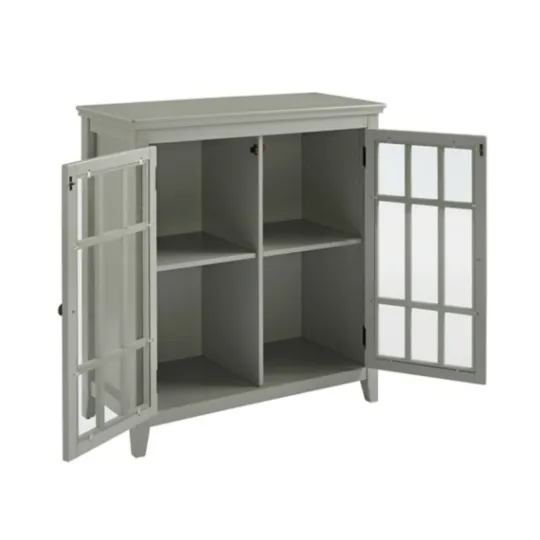 Kirkland's Home Wood Grid 2-Door Accent Cabinet- Cabinets & Sideboards