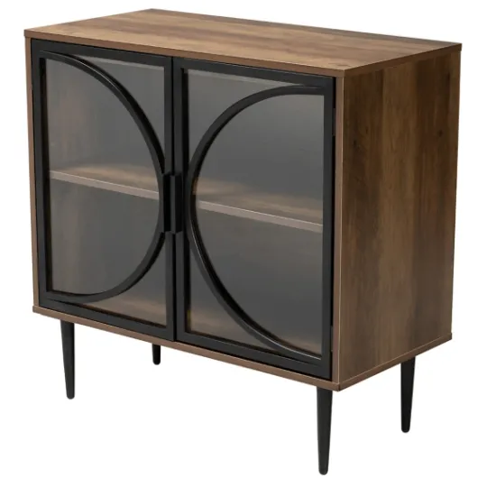 Kirkland's Home Wood Half Moon Doors Cabinet- Cabinets & Sideboards