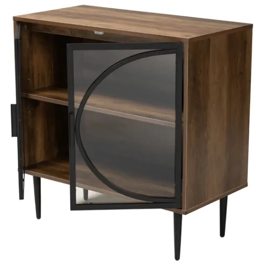 Kirkland's Home Wood Half Moon Doors Cabinet- Cabinets & Sideboards