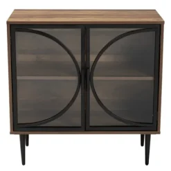 Kirkland's Home Wood Half Moon Doors Cabinet- Cabinets & Sideboards