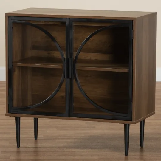 Kirkland's Home Wood Half Moon Doors Cabinet- Cabinets & Sideboards