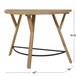 Kirkland's Home Wood Half Round Console Table- Console Tables