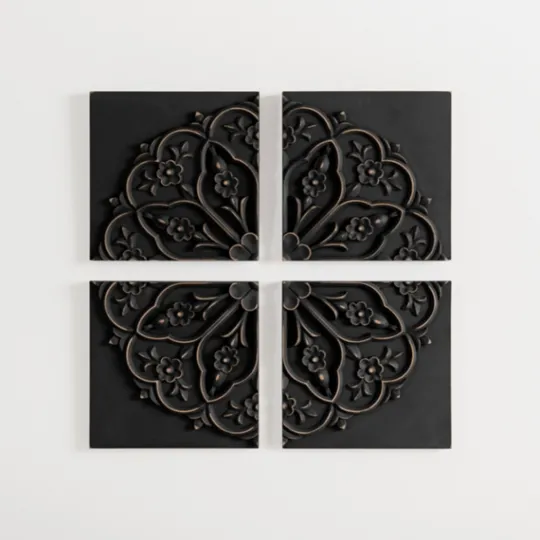 Kirkland's Home Wood Medallion 4-Pc. Wall Plaque Set- Wall Plaques