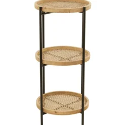 Kirkland's Home Wood Mesh Woven 3-Tier Accent Table- Accent & End Tables