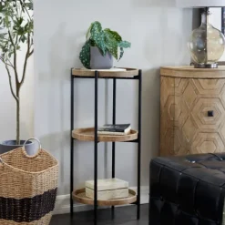 Kirkland's Home Wood Mesh Woven 3-Tier Accent Table- Accent & End Tables