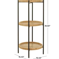 Kirkland's Home Wood Mesh Woven 3-Tier Accent Table- Accent & End Tables